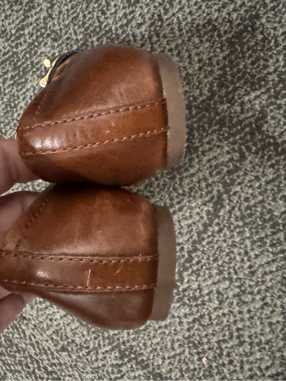 Tory Burch Tan & Black Leather Ballet Flats size 5M - Picture 12 of 13